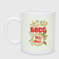Кружка керамическая Босс лучший из лучших, цвет: фосфор