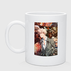 Кружка керамическая Моя геройская академия Кацуки Бакуго коллаж, цвет: белый