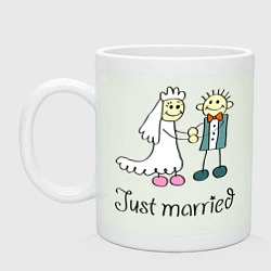 Кружка керамическая Just married, цвет: фосфор