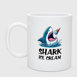 Кружка керамическая Shark ice cream - ai art, цвет: белый