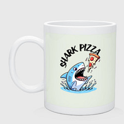 Кружка керамическая Shark pizza - ai art fantasy, цвет: фосфор