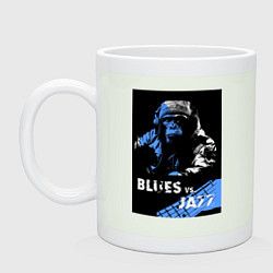 Кружка керамическая Блюз против джаза, цвет: фосфор