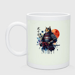 Кружка керамическая Cat samurai - bushido ai art, цвет: фосфор