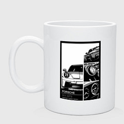 Кружка керамическая Porsche 911 автомобиль, цвет: белый