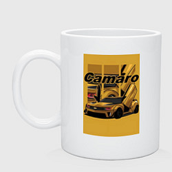 Кружка керамическая Chevrolet Camaro авто, цвет: белый