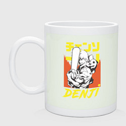 Кружка керамическая Человек-бензопила Денджи Почита демон собака, цвет: фосфор