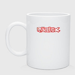 Кружка керамическая Roblox красный мем, цвет: белый
