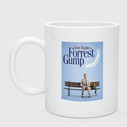 Кружка керамическая Forrest Gump - Tom is on the bench, цвет: белый