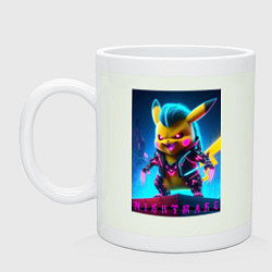 Кружка керамическая Cyberpunk - terrible Pikachu with claws, цвет: фосфор