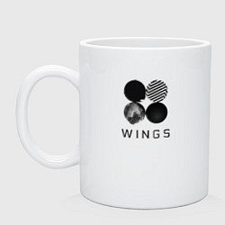 Кружка керамическая BTS Wings, цвет: белый
