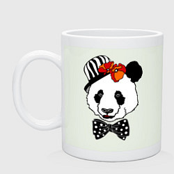 Кружка керамическая Панда с маками, цвет: фосфор