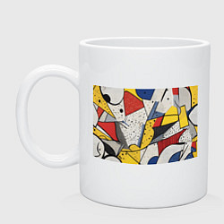 Кружка керамическая Поп-арт яркая абстракция, цвет: белый