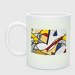 Кружка керамическая Абстракция в стиле поп-арт, цвет: фосфор
