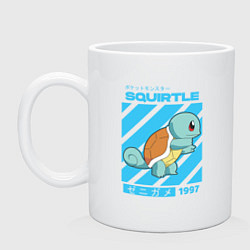 Кружка керамическая Покемоны Сквиртл Squirtle, цвет: белый