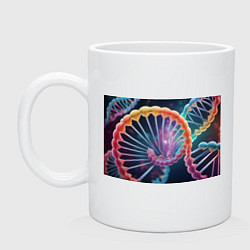 Кружка керамическая ДНК абстракция, цвет: белый