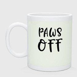 Кружка керамическая Лапы прочь - предупреждение, цвет: фосфор