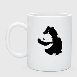 Кружка керамическая Медведи обнимаются, цвет: белый