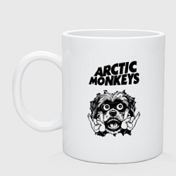 Кружка керамическая Arctic Monkeys - rock dog, цвет: белый