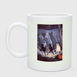 Кружка керамическая Коты на хэллоуин, цвет: фосфор