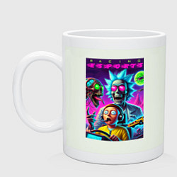 Кружка керамическая Rick and Morty - racing esports, цвет: фосфор