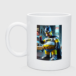 Кружка керамическая Бэтсимпсон купил в фастфуде картофель фри, цвет: белый