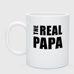 Кружка керамическая The real papa, цвет: белый