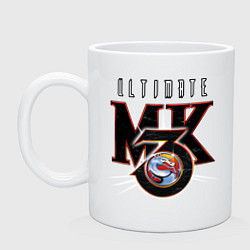 Кружка керамическая Ultimate mortal kombat - logo, цвет: белый
