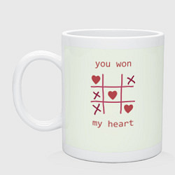 Кружка керамическая You won my heart, цвет: фосфор
