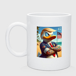 Кружка керамическая Donald Trump Duck - meme, цвет: белый