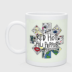 Кружка керамическая RHCP - logo with songs, цвет: фосфор