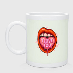 Кружка керамическая I love you, цвет: фосфор