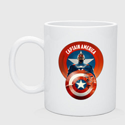 Кружка керамическая Captain America, цвет: белый