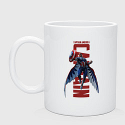 Кружка керамическая Капитан Америка, цвет: белый