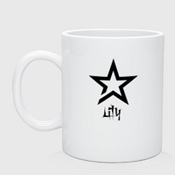 Кружка керамическая Лилия - звезда, цвет: белый