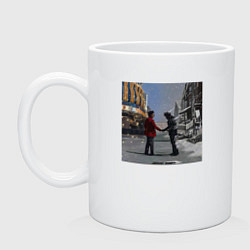 Кружка керамическая The Weeknd рукопожатие, цвет: белый