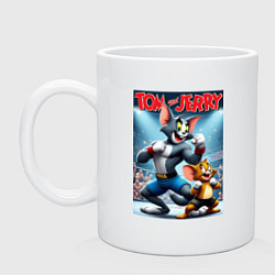 Кружка керамическая Tom and Jerry - MMA, цвет: белый