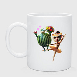 Кружка керамическая Ballerina Cappuccina - Glorbo Fruttodrillo meme, цвет: белый
