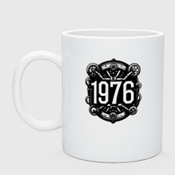 Кружка керамическая Механический год 1976, цвет: белый