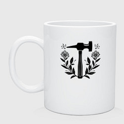 Кружка керамическая Молоток в цветах, цвет: белый