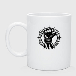 Кружка керамическая Кулак кикбоксера, цвет: белый