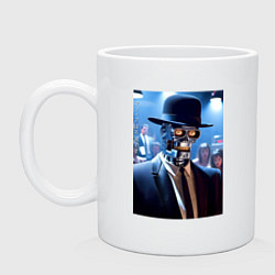 Кружка керамическая Бендер босс мафии - неоновое свечение, цвет: белый
