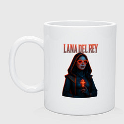 Кружка керамическая Lana Del Rey cyberpunk, цвет: белый