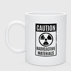 Кружка керамическая Осторожно - радиоактивные материалы, цвет: белый
