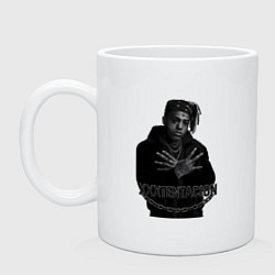 Кружка керамическая XXXTentacion в черно-белом стиле, цвет: белый