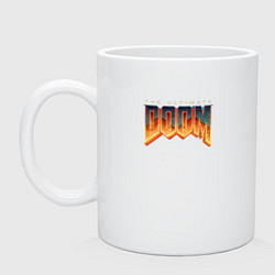 Кружка керамическая Doom ultimate logo, цвет: белый