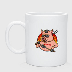 Кружка керамическая Люблю жарить, цвет: белый