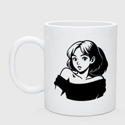 Кружка керамическая Анимешка, цвет: белый