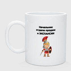 Кружка керамическая Начальник отдела продаж и экспансии, цвет: белый