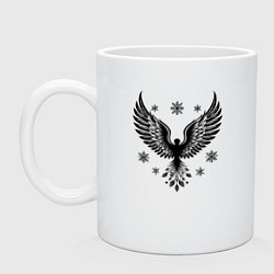 Кружка керамическая Зимний феникс, цвет: белый