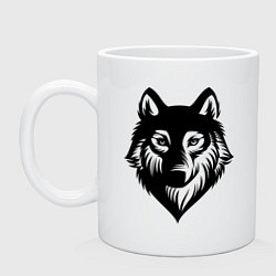 Кружка керамическая Призрачный волк, цвет: белый